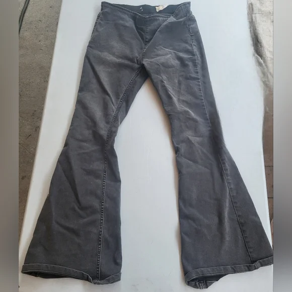 Free People Charcoal Denim Pants - Picture 1 of 4